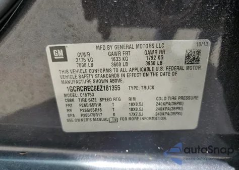 2014 Chevrolet Silverado C1500 Lt from USA, damaged, VIN 1GCRCREC6EZ181355